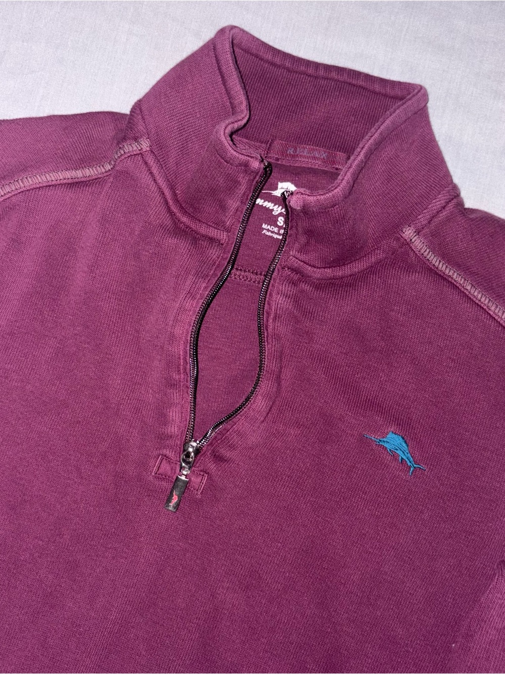 Tommy Bahama Men's Quarter-Zip Sweater - Plum Size Small